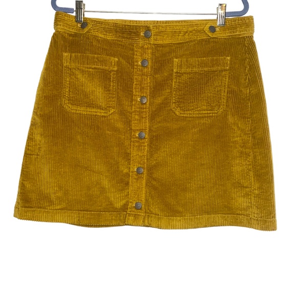 Madewell Corduroy A-Line Button Front Mini Skirt - Picture 2 of 9